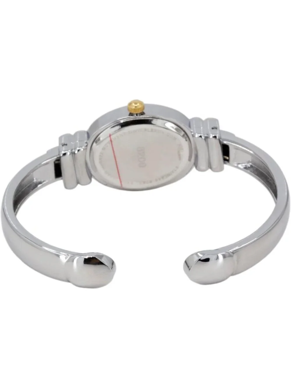 Women's Silver Gold Analog Elegant Pearl Dial Sophisticated Cuff Bracelet Watch